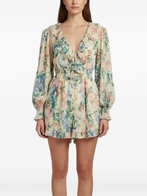 ZIMMERMANN floral-print cotton playsuit Neutrals 1367866
