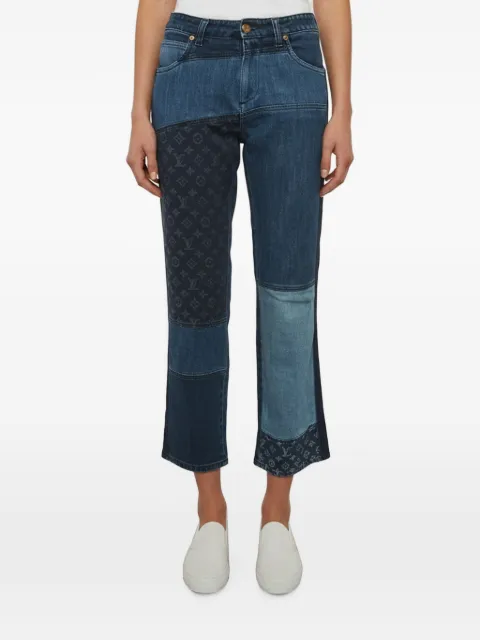 Louis Vuitton Pre-Owned monogram straight-leg cropped jeans Blue 1372122