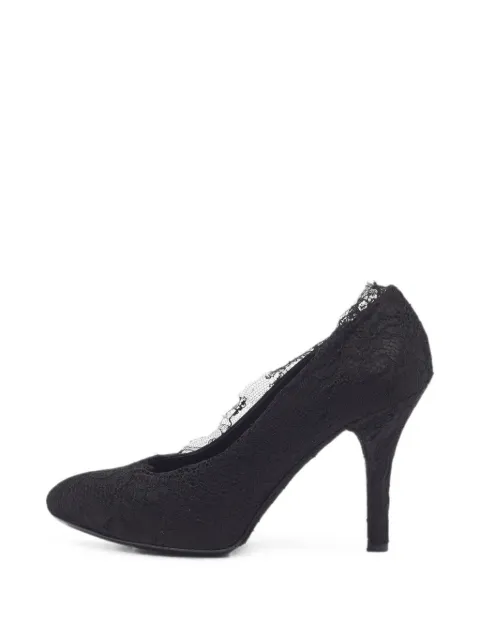 Dolce & Gabbana Pre-Owned lace satin-trim pumps Black 1373189