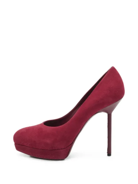 Saint Laurent Pre-Owned Tribtoo platform pumps Purple 1369020