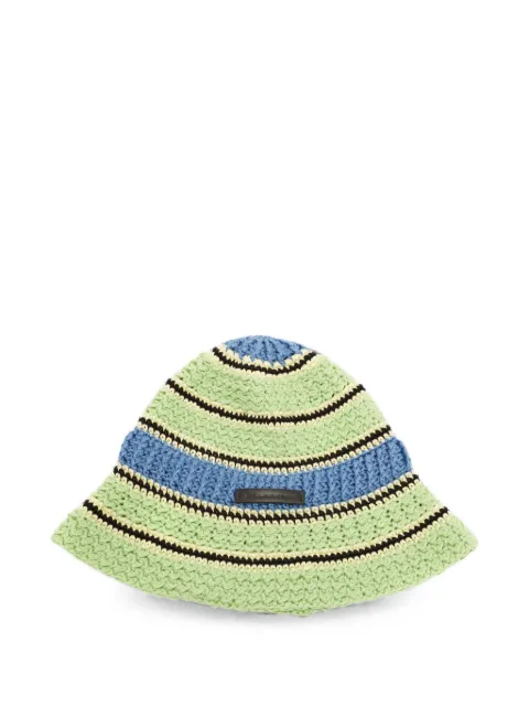 Stella McCartney Pre-Owned striped crochet bucket hat Green 1376075