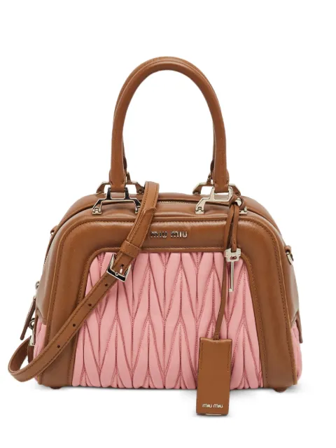 Miu Miu Pre-Owned Matelasse leather satchel bag Brown 1366250