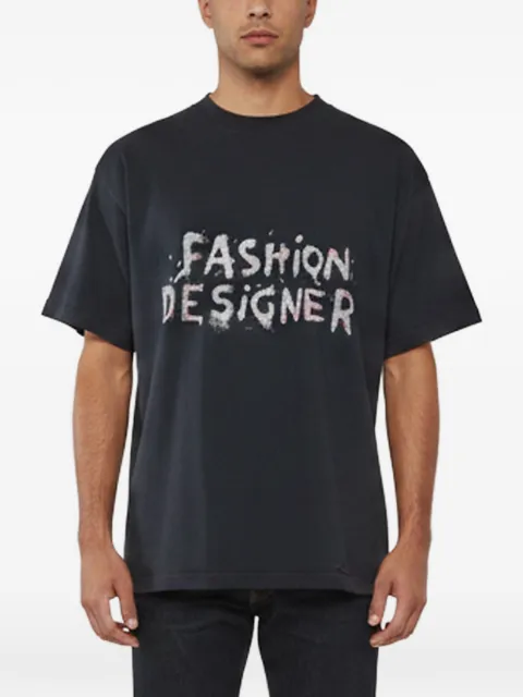 Balenciaga Pre-Owned slogan-print T-shirt Black 1371478