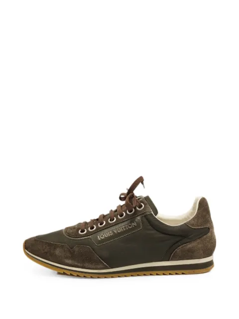 Louis Vuitton Pre-Owned panelled lace-up sneakers Green 1376023