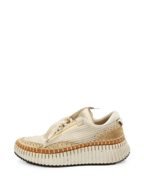 Chloé Pre-Owned Nama crochet sneakers Neutrals 1371624