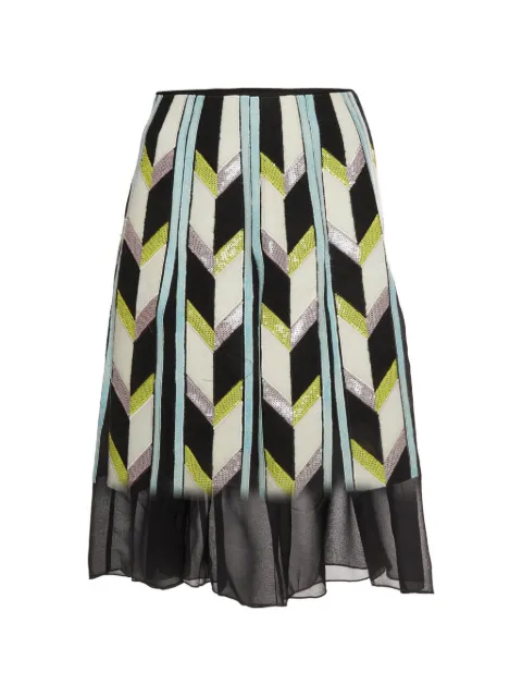 PUCCI Pre-Owned chevron-pattern sequin-embellished mini skirt Black 1370090