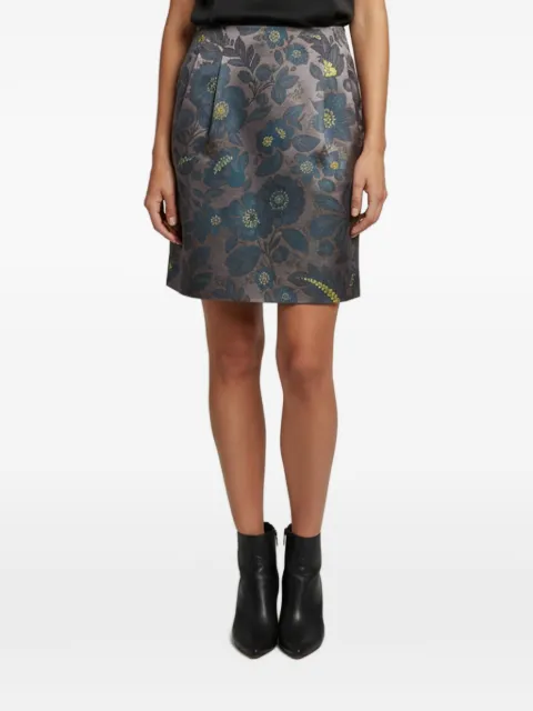 Etro Pre-Owned floral-jacquard mini skirt Grey 1366908