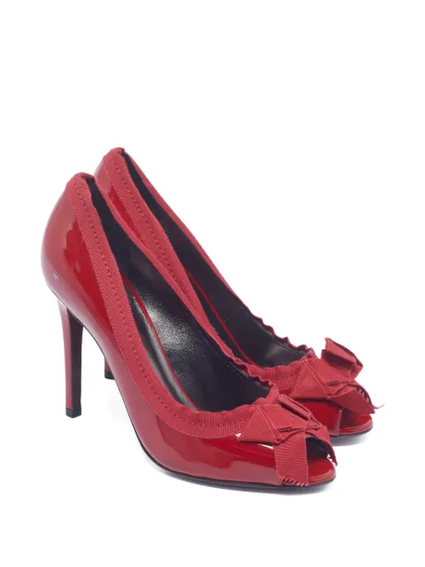 Lanvin Pre-Owned bow peep-toe pumps Red 1372019
