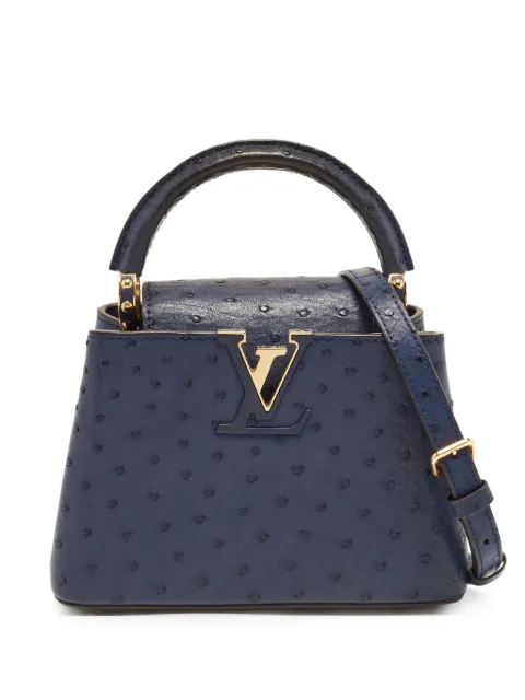Louis Vuitton Pre-Owned mini Capucines leather tote bag Blue 1366410