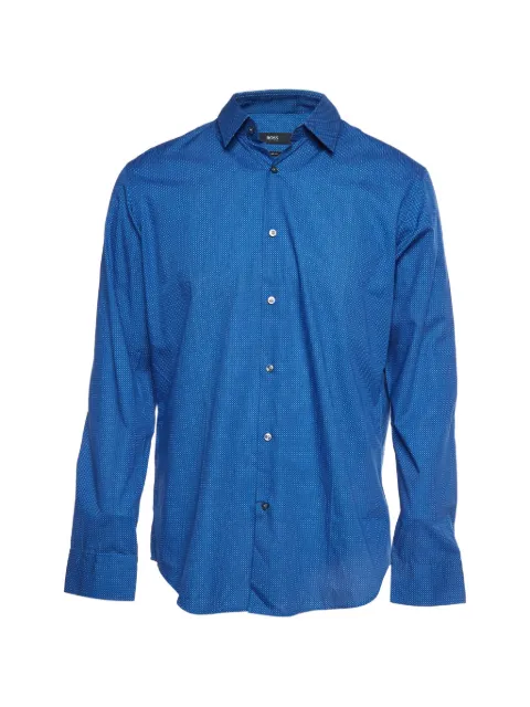 BOSS Eliott geometric-print shirt Blue 1373852