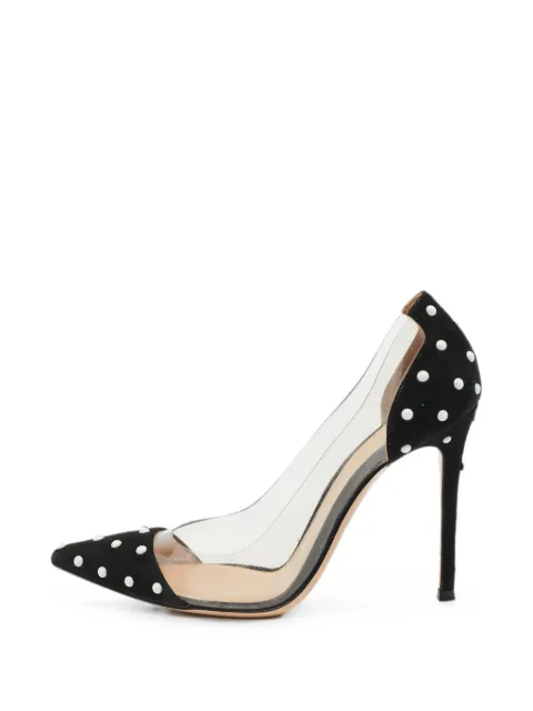 Gianvito Rossi Plexi pearl-embellished pumps White 1356090