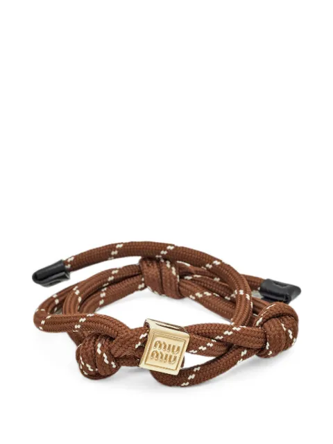 Miu Miu Pre-Owned knotted cord bracelet Brown 1372448