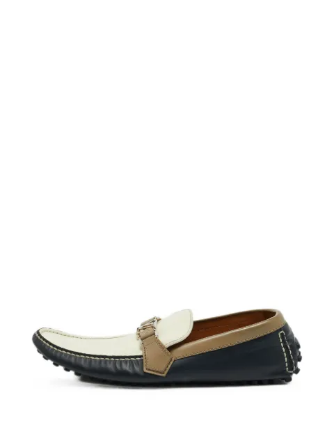 Louis Vuitton Pre-Owned Hockenheim leather loafers White 1376380