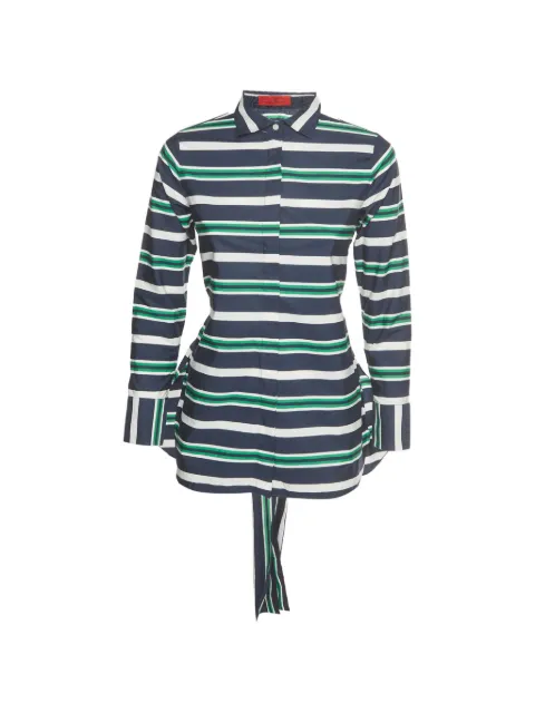 Carolina Herrera Vintage stripe tie-fastening shirt Blue 1367088