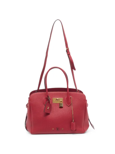 Louis Vuitton Pre-Owned 2018 MM Milla grained-leather tote bag Red 1319289