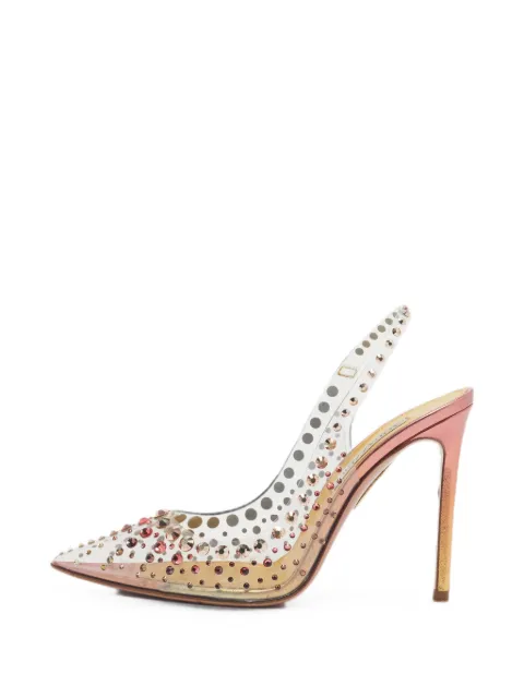Aquazzura Starburst crystal-embellished heeled pumps White 1368111