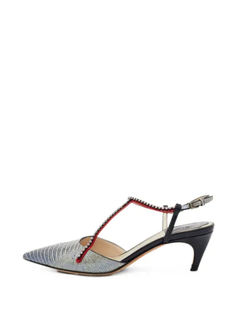Christian Dior Pre-Owned crystal-embellished heeled pumps Grey 1372534