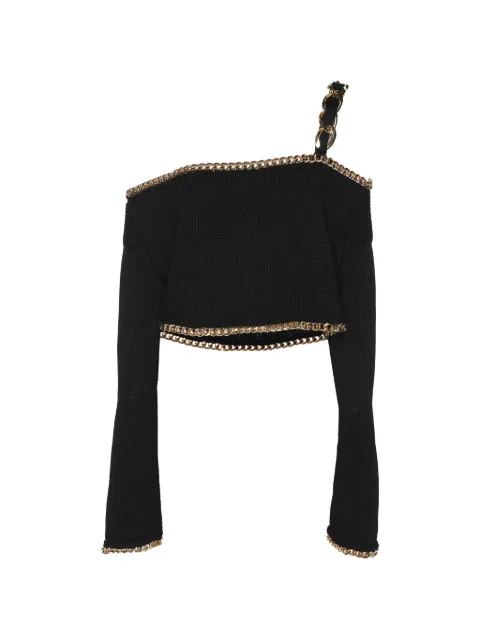 Balmain Pre-Owned off-shoulder cropped top Black 1158666
