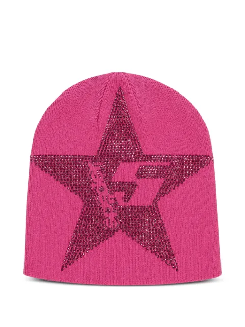 SP5DER rhinestone-embellished star-motif beanie hat Pink SP5DER550