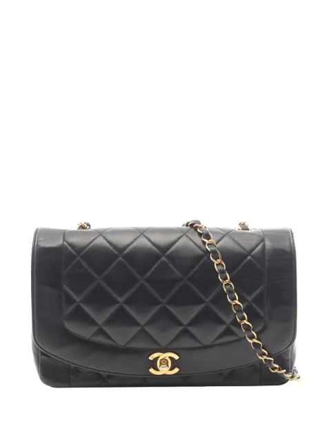 CHANEL Pre-Owned 1994-1996 Medium Lambskin Diana Flap crossbody bag Black R4RTU9VK3Y30L9MH