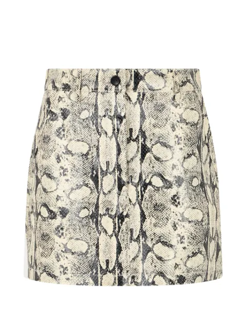 Alberta Ferretti snake-effect leather A-line skirt Neutrals A37121676