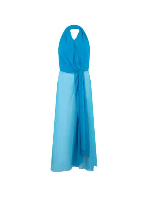Alberta Ferretti halterneck silk party dress Blue A08070114