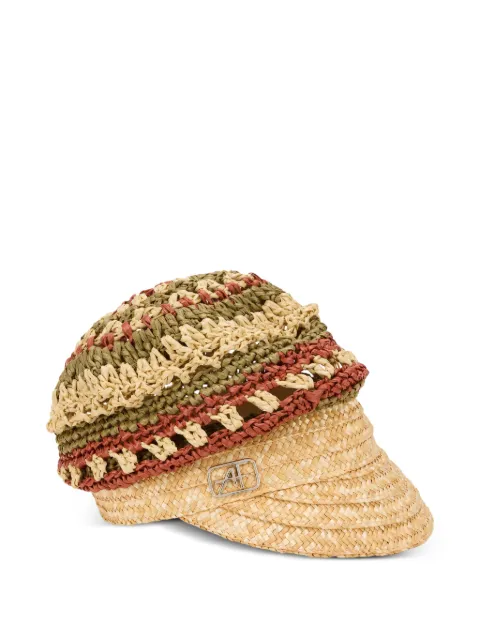 Alberta Ferretti woven-design peaked hat Neutrals A36050103