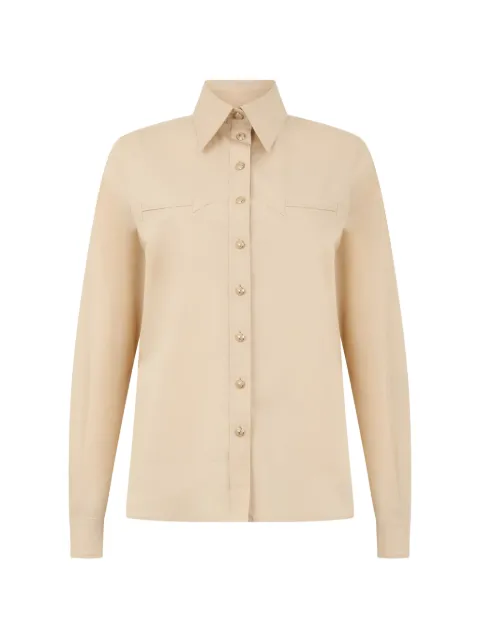Alberta Ferretti arrow-detail long-sleeve shirt Neutrals A02121626