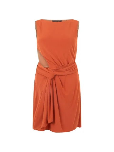 Alberta Ferretti knot-detail cut-out mini dress Orange A04110124