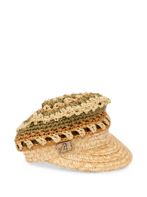 Alberta Ferretti braided visor cap Neutrals A36050103