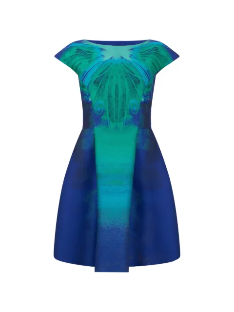 Alberta Ferretti printed trapeze mini dress Blue A04560155