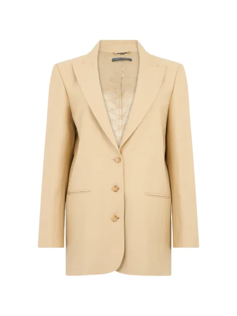 Alberta Ferretti single-breasted long-sleeve blazer Neutrals A05051619