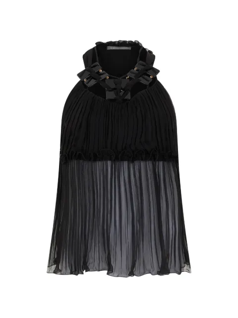 Alberta Ferretti ruffled pleated top Black A08150114