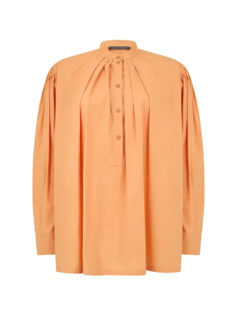 Alberta Ferretti pleated long-sleeve blouse Orange A02211623