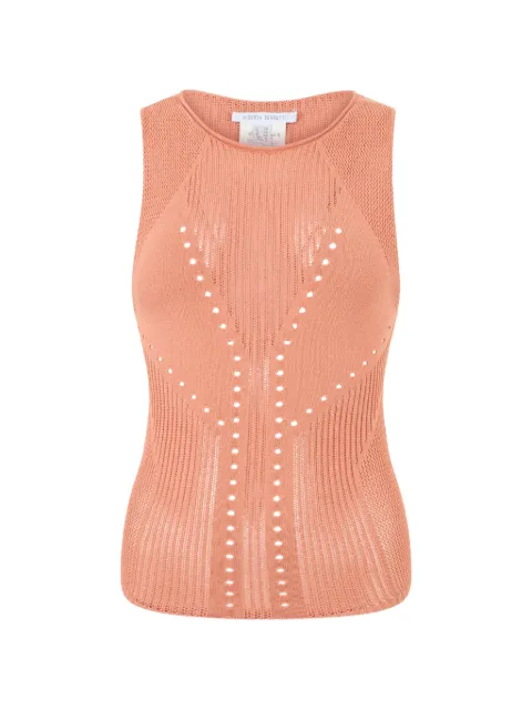 Alberta Ferretti perforated knitted tank top Pink A08871604