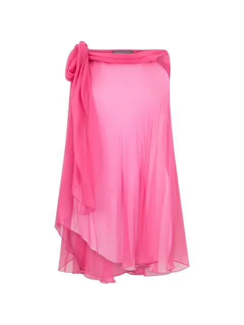 Alberta Ferretti knot-detail silk midi skirt Pink A02250114