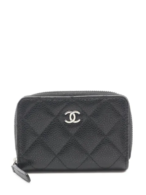 CHANEL Pre-Owned 2021-2026 CC Quilted Caviar Zip Purse coin pouch Black POB23A985TX1RND9