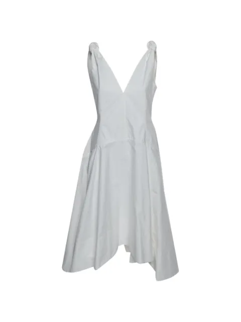 Bottega Veneta Pre-Owned knotted V-neck midi dress White 1366212