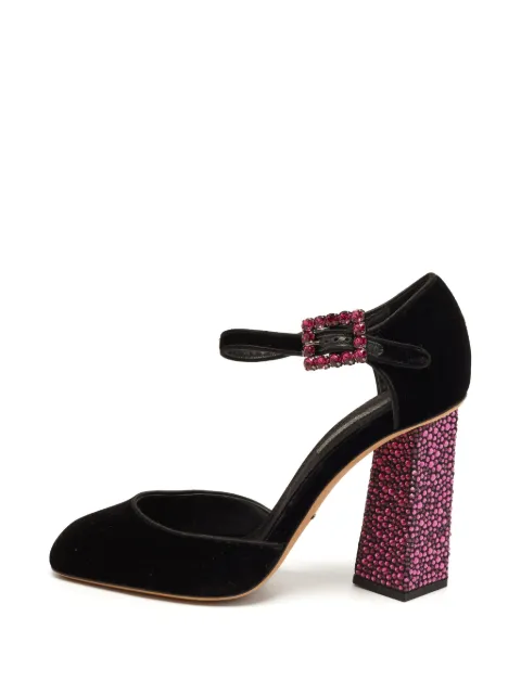 Dolce & Gabbana Pre-Owned crystal-embellished block-heel pumps Black 1376137