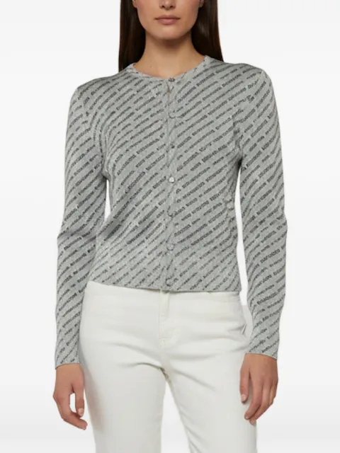 Balenciaga Pre-Owned logo-print button-up cardigan Grey 1372824