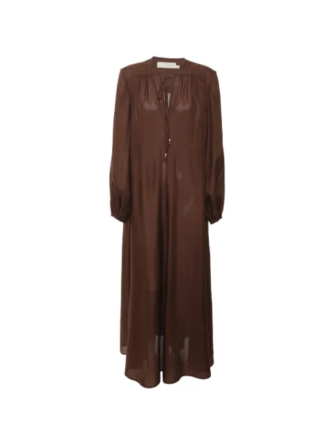 ZIMMERMANN long-sleeved silk maxi dress Brown 1340795