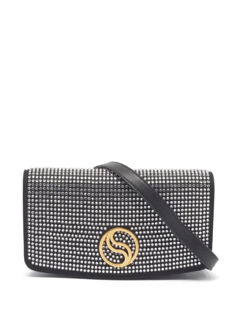 Stella McCartney Pre-Owned S-Wave rhinestone-embellishment cross body bag Black 1374217
