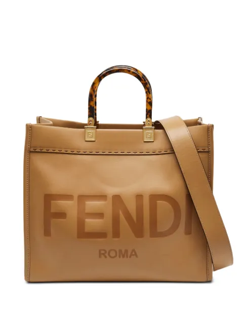 Fendi Pre-Owned 2021 medium Sunshine leather tote bag Brown 1366246