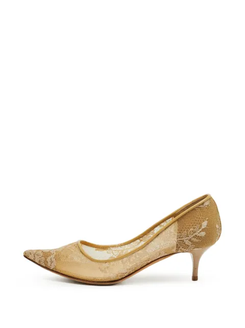 Jimmy Choo Pre-Owned Romy lace pumps Neutrals 1376185