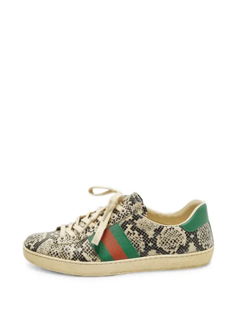 Gucci Pre-Owned Ace python-embossed low-top sneakers Neutrals 1277699