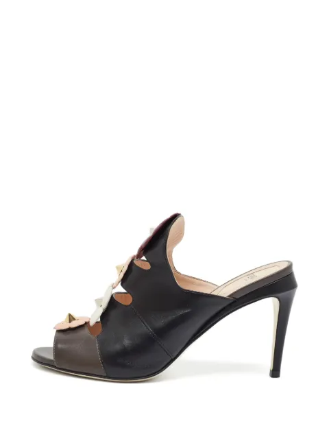 Fendi Pre-Owned Flowerland cut-out sandals Black 1372041