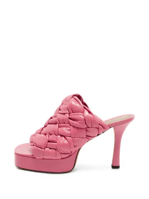 Bottega Veneta Pre-Owned Intrecciato-leather heeled sandals Pink 1367929