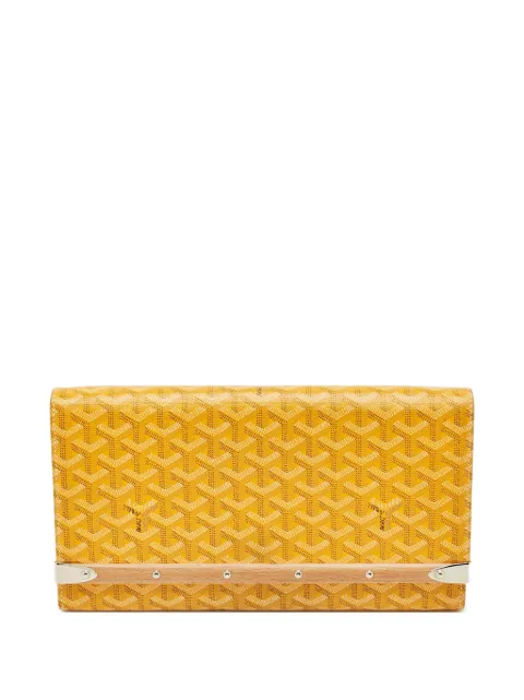 Goyard Pre-Owned 2008 Monte Carlo Bois Goyardine-canvas clutch bag Yellow 1294838