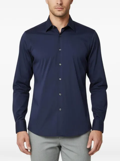 Prada Pre-Owned stretch-poplin slim-fit shirt Blue 1368350