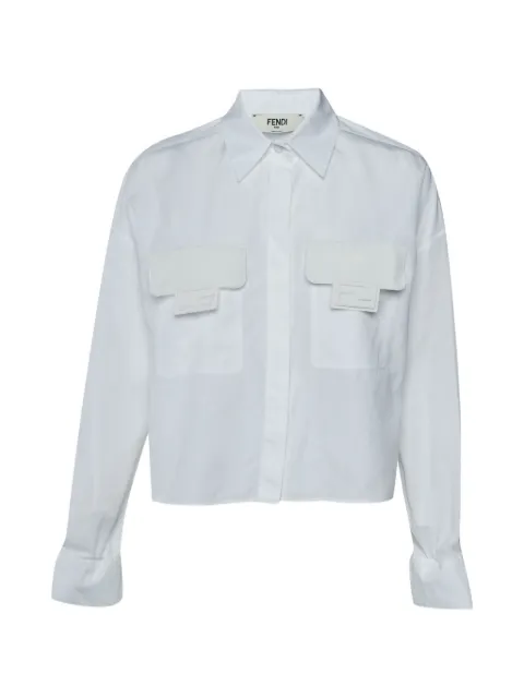 Fendi Pre-Owned drawstring cuff cropped shirt White 1368377